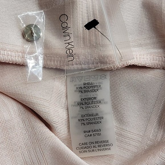 Calvin Klein Womens Top SZ Small Blouse Sleeveless Pleated Neutral Blush - Picture 12 of 13